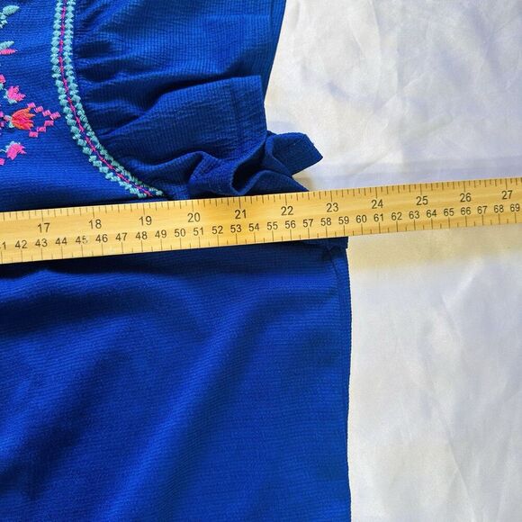 Perch By Blu Pepper Top SZ 1X Plus Embroidered Romantic Lightweight Floral Boho - Picture 5 of 7